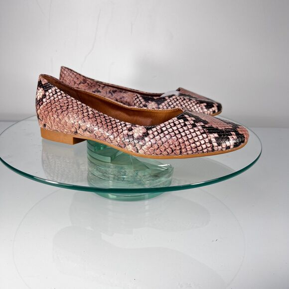 Steve Madden Danni Flats Faux Snakeskin Round Toe Slip On - Picture 1 of 7